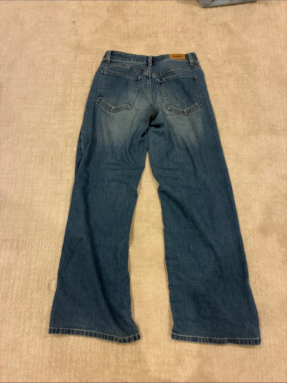 RSQ Men's Blue Relaxed Wide-Leg Jeans